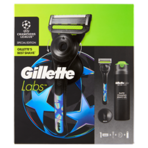 Gillette Labs Rasoio Da Uomo Uefa Champions League 1 Lametta + Manico + Gancio + Gel Da Barba 198 Ml