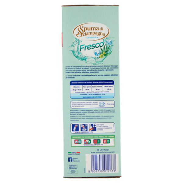 Spuma di Sciampagna Fresco Lavatrice 2,025 Kg