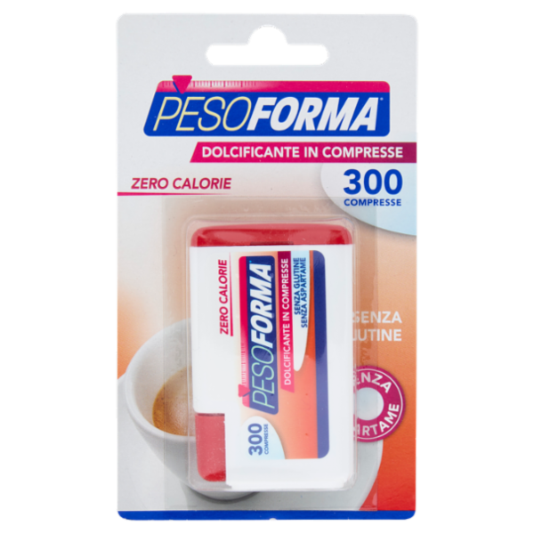 Pesoforma, Dolcificante in Compresse, Zero Calorie, Senza Glutine, Senza Aspartame, 300 x 50 mg