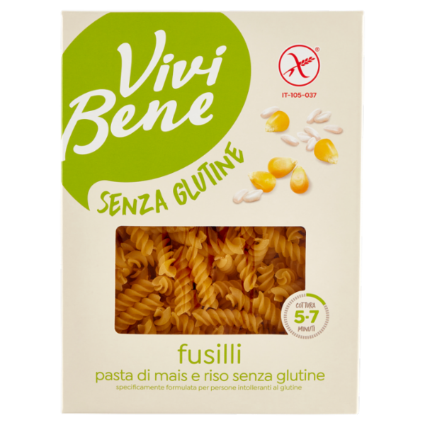 Vivi Bene Senza Glutine Pasta di Mais e Riso Fusilli Senza Glutine 400 g