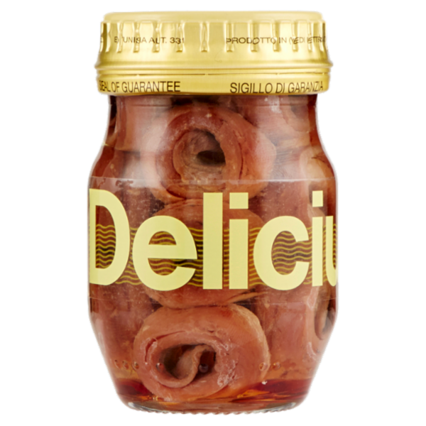 Delicius Filetti di Alici arrotolati in olio di oliva (43%) 90 g