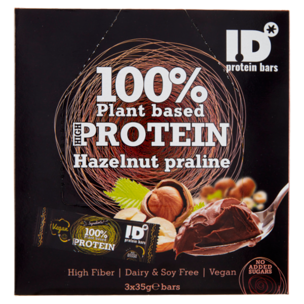 ID 100% Plant based High Protein Hazelnut praline 3 x 35 g