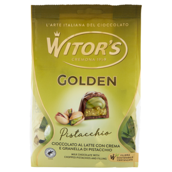 Witor's Golden Pistacchio Cioccolato al Latte con Crema e Granella di Pistacchio 200 g