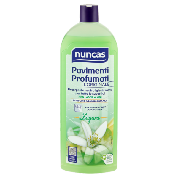 nuncas Pavimenti Profumati Detergente neutro igienizzante per tutte le superfici Zagara 1 l