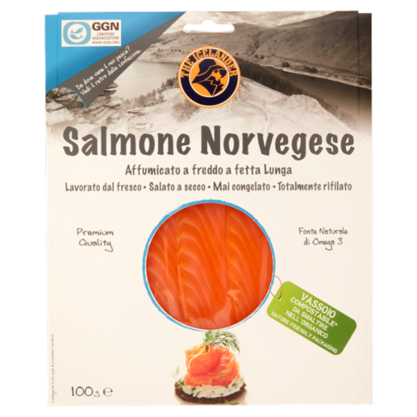 The Icelander Salmone Norvegese Affumicato a freddo a fetta Lunga 100 g