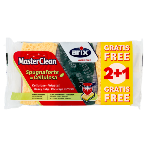 MasterClean Spugnaforte in Cellulosa 2 pz + 1 Gratis