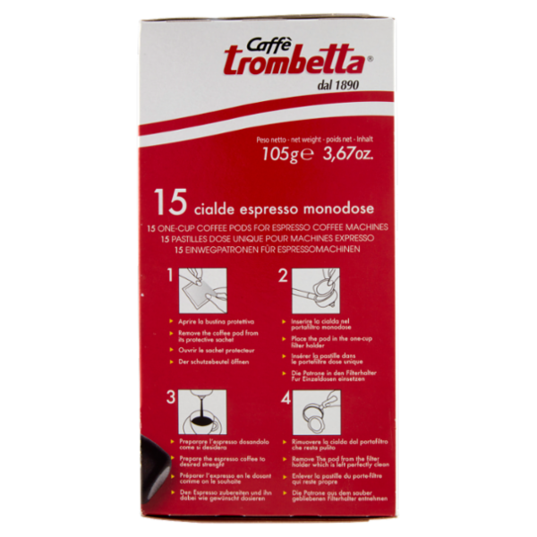 Caffè trombetta più Intenso! Espresso in Cialde Monodose 15 Cialde 105 g
