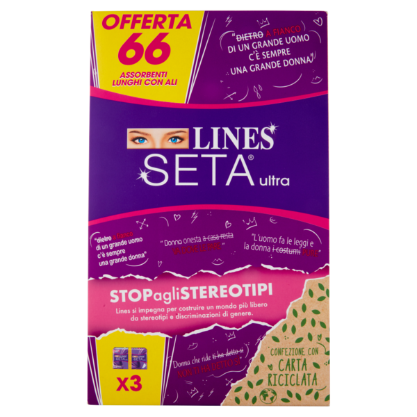 Lines Seta ultra Assorbenti Lunghi con Ali 66 pz