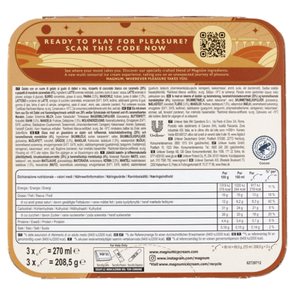 Magnum Wonder Golden Toffee 3 Gelati 208,5 g