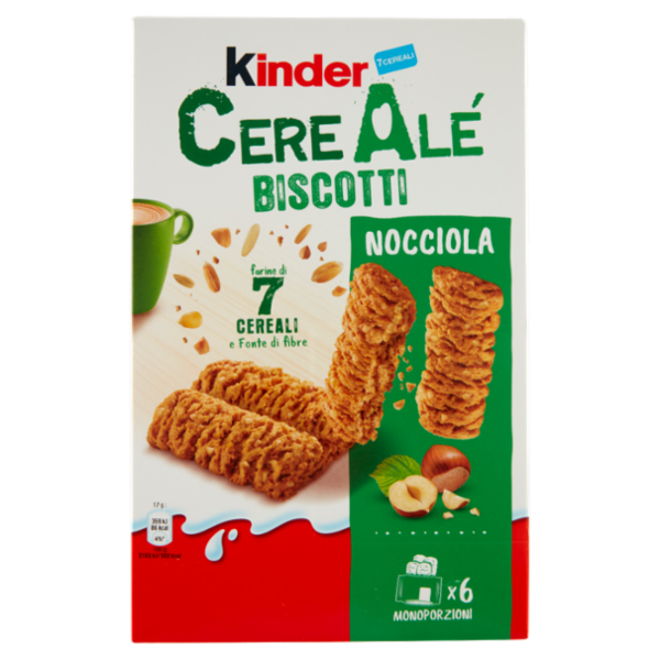 Kinder CereAlé Biscotti Nocciola 6 astucci da 2 biscotti 204 g