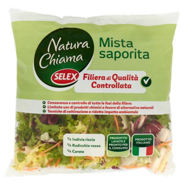 Selex Natura Chiama Insalata Mista Saporita Lavata e Pronta per il Consumo 160 g