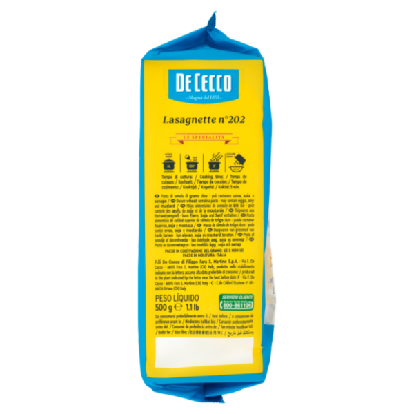 De Cecco Le Specialità Lasagnette n°202 500 g