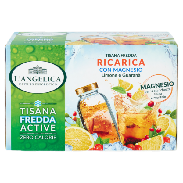 L'Angelica Tisana Fredda Ricarica con Magnesio Limone con Guaranà 18 Filtri 36 g