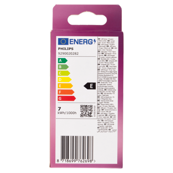 Philips Led candela vetro 60W E14 2700K