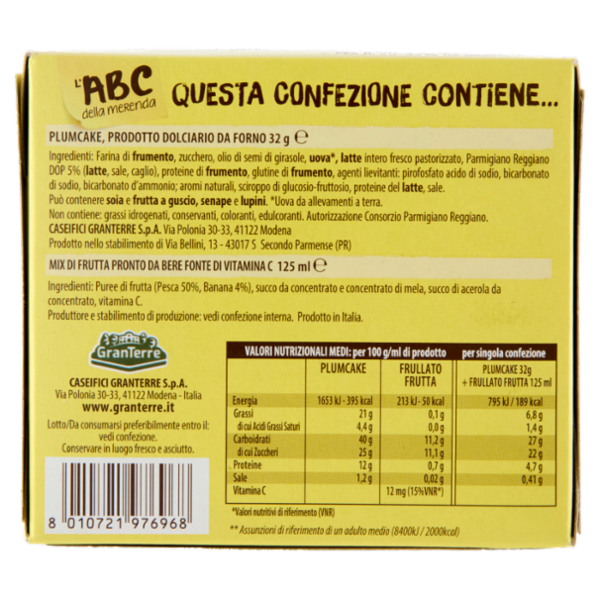 Parmareggio l'ABC della merenda con Plumcake