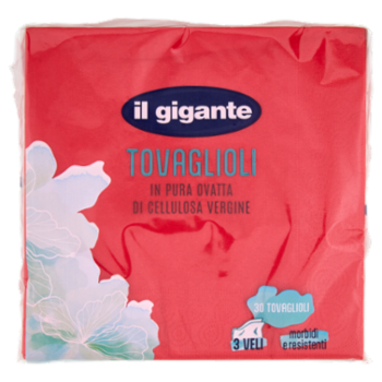 IL GIGANTE Tovaglioli In Pura Ovatta Di Cellulosa Vergine 3 Veli 30 Pz