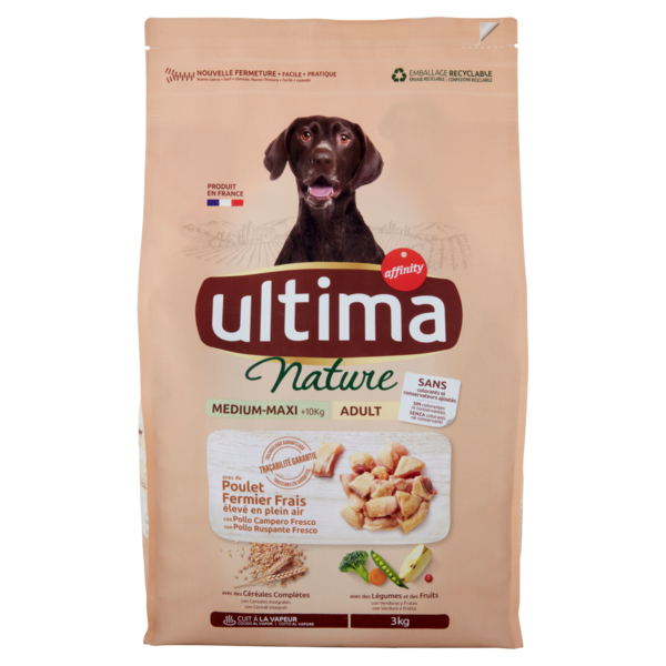 Ultima Nature Dog Medium-Maxi +10kg Adult con Pollo Fresco 3 kg