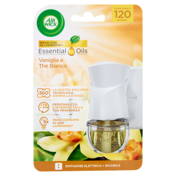 Air Wick Diffusore Elettrico Vaniglia e Thè Bianco Profumatore per Ambienti 19 ml