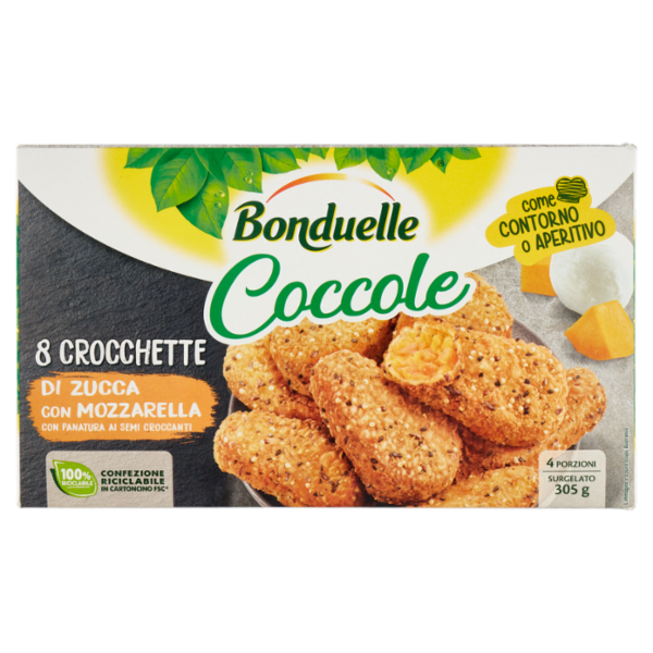 Bonduelle Coccole 8 Crocchette di Zucca con Mozzarella Surgelato 305 g