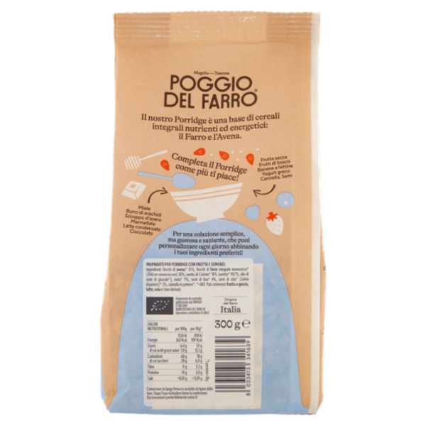 Poggio del Farro Porridge Bio Mix di Semi e Frutta 300 g