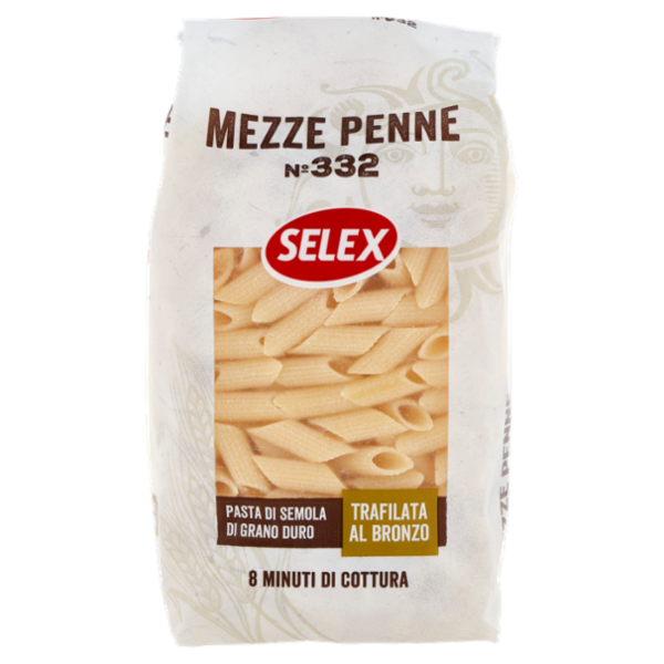 Selex Pasta di Semola Trafilata al Bronzo Mezze Penne 500 g