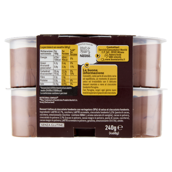 PERUGINA Nuvole Mousse Cioccolato Fondente 4x60g