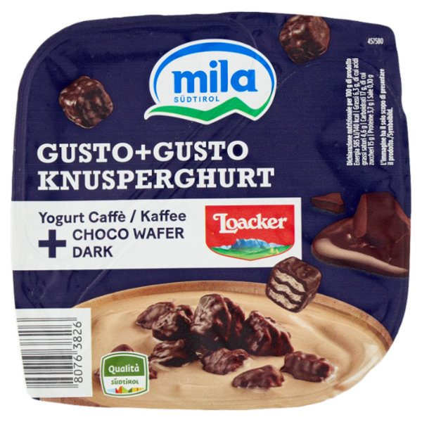 mila Gusto+Gusto Yogurt Caffè + Choco Wafer Dark 150 g