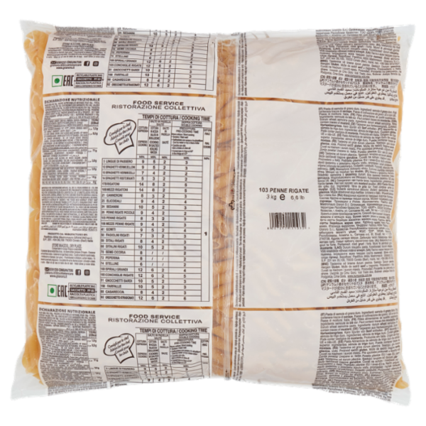 granoro Food Service 103 Penne Rigate 3 kg