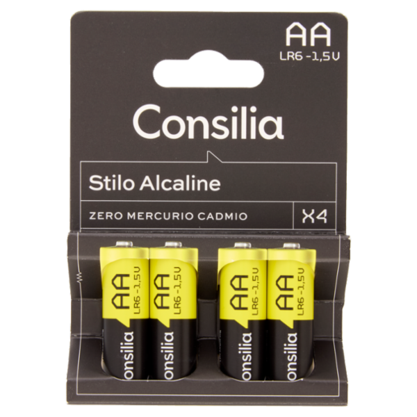 Consilia Pile Alcaline Stilo AA 1,5 V 4 pezzi