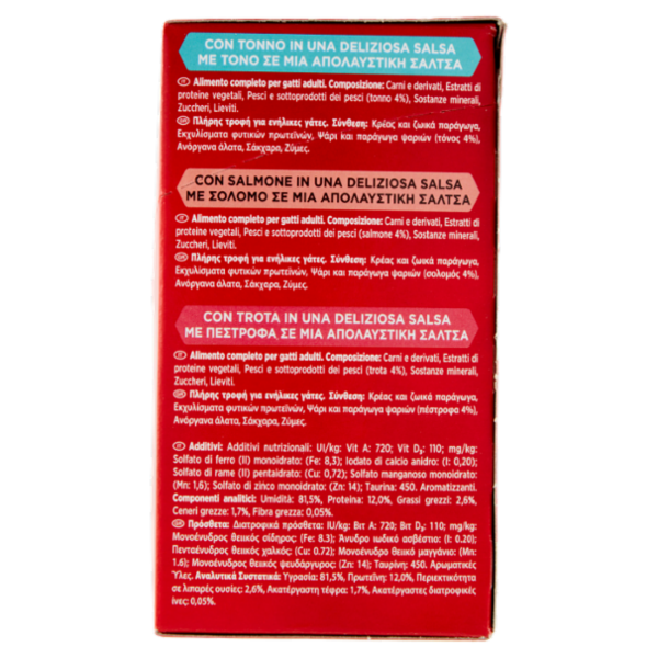 PURINA GOURMET Mon Petit Filettini Intense cotti in Salsa (Tonno / Salmone / Trota) 6x50g