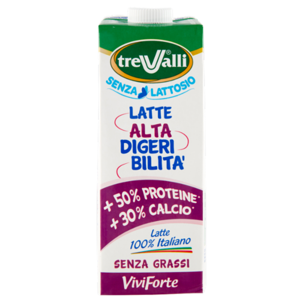 treValli Latte Alta Digeribilità Senza Grassi Vivi Forte 1000 ml