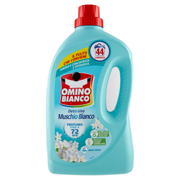 Omino Bianco Detersivo Lavatrice Liquido Muschio Bianco 44 Lavaggi 1760 ml