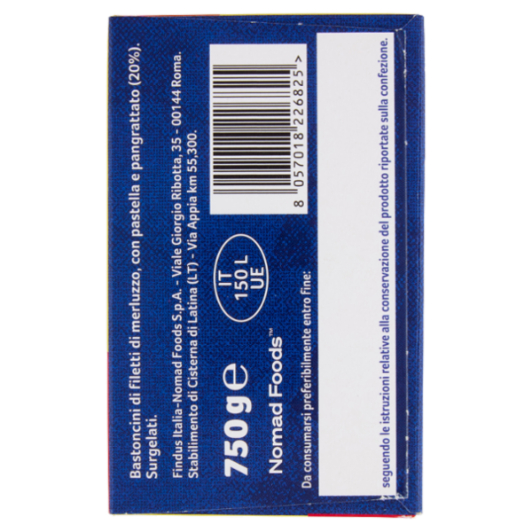 Capitan Findus 30 Bastoncini con 100% Filetti di Merluzzo 750 g