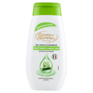 Spuma Di Sciampagna Benessere Gel Doccia & Shampoo Rinfrescante Cetriolo e Bambù 250 Ml