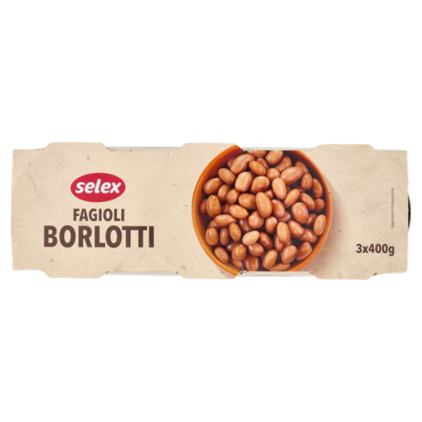 Selex Fagioli Borlotti Lessati 3x400 g