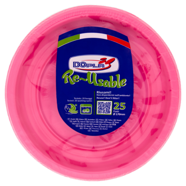 DOpla Re-Usable Piatti frutta Ø 170mm Fucsia 25 pz