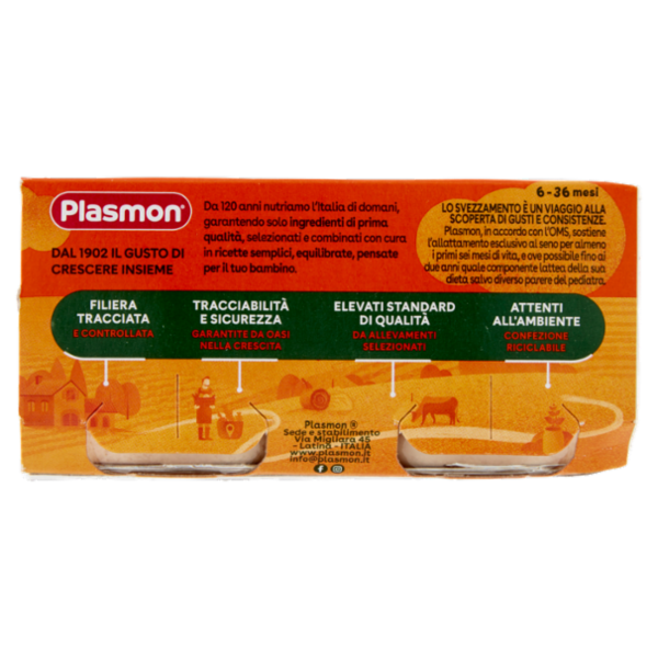 Plasmon Omogeneizzato Manzo e Pollo con cereale 2 x 80 g