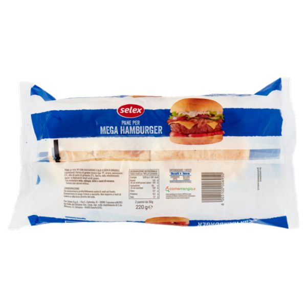 Selex Pane per Mega Hamburger 2 pezzi 220 g