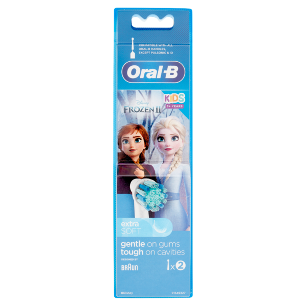 Oral-B Testine Ricambio Spazzolino Elettrico Denti Bambini Disney Frozen II Kids +3 anni 2 Refills