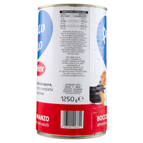 Selex Amico Mio Bocconi per Cane con Manzo 1,25 kg