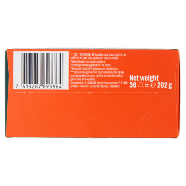 STARBUCKS Single Origin Colombia by Nespresso Caffè Espresso 36 capsule 202 g