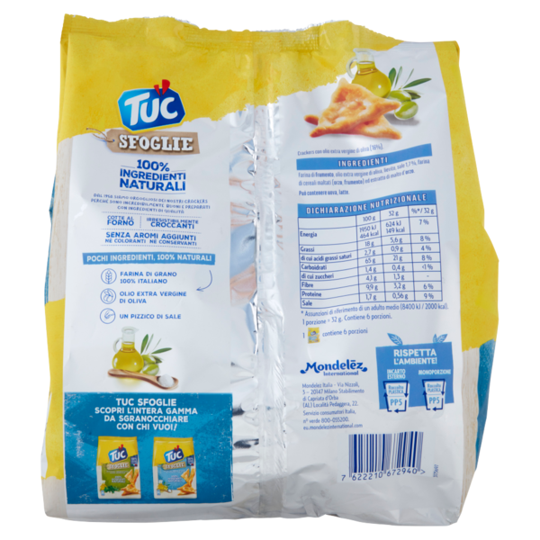 Tuc Sfoglie Olio Extra Vergine di Oliva & Un Pizzico di Sale Multipack - 6 x 32 g