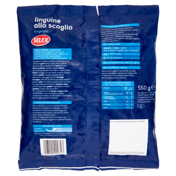 Selex Linguine allo Scoglio Surgelate 550 g