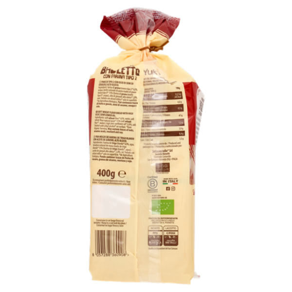 YukyBio A Pasta Madre Pane Biologico Bauletto con Farina Tipo 2 400 g