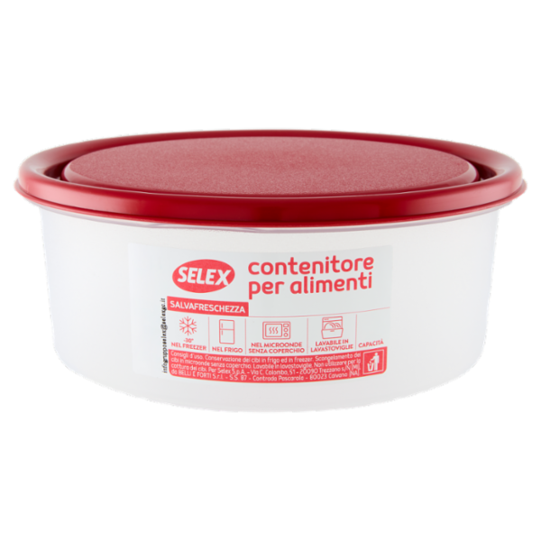 Selex Contenitore per Alimenti Freezer/Frigo Tondo 1,80 L