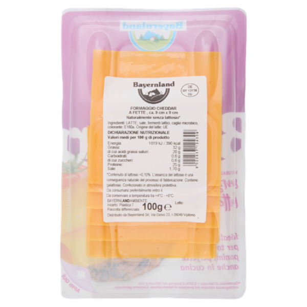Bayernland cheddar Formaggio a Fette 100 g
