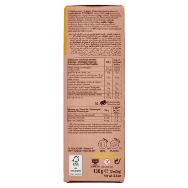 Schär Biscotto all'Avena integrale 2 x 65 g