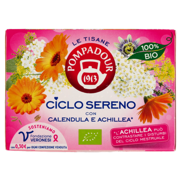 Pompadour Le Tisane Ciclo Sereno con Calendula e Achillea* 16 x 2 g