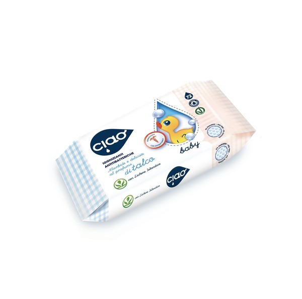 Ciao 72 Salviette Baby Igienizzanti al Profumo di Talco