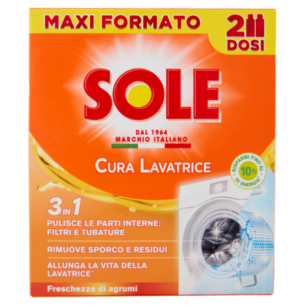 Sole Freschezza d'Agrumi Cura Lavatrice 250 ml x 2